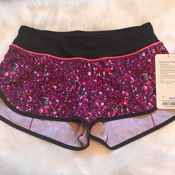 NWT PARADISE MULTI LULULEMON SPEED SHORT H2O - - 4 - Picture 3 of 8